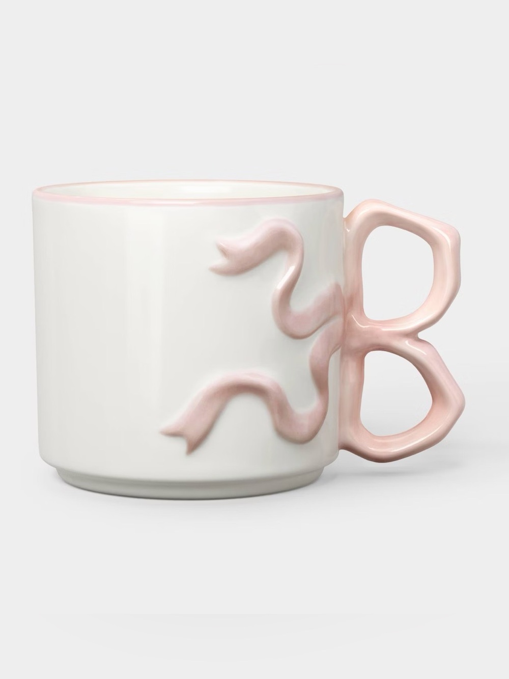 New 17.22 fl oz Stoneware Bow Mug - Cream - Room Essentials™